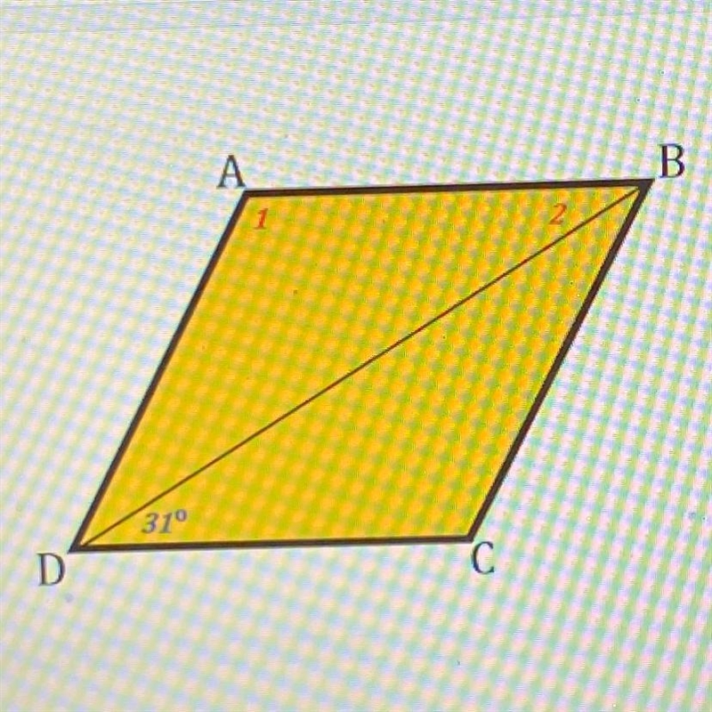 Given that the measure of Angle CDB = 31 degrees, find the indicated measures for-example-1