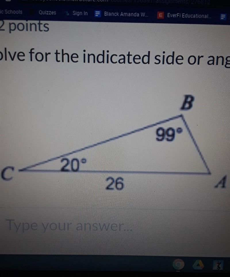 Solve for the indicqted side or angle of AB ​-example-1