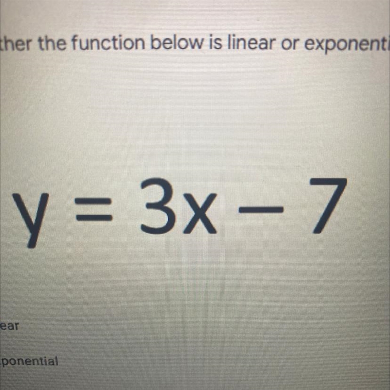 PLEASE HELP is it linear or exponential-example-1