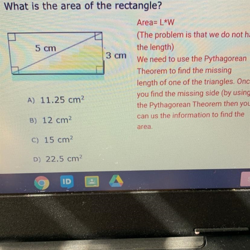 What is the area of the rectangle?-example-1