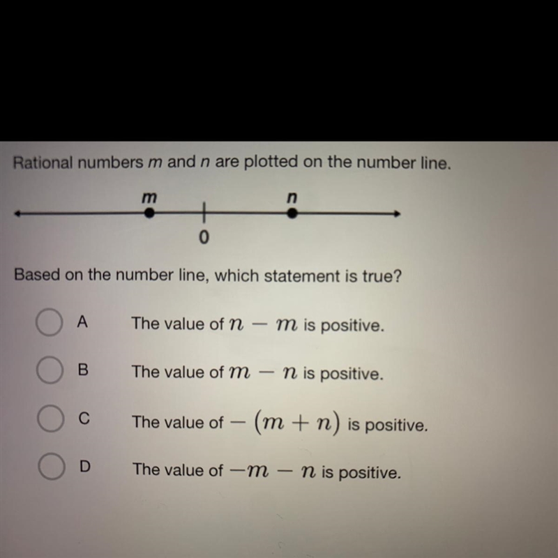 Rational numbers m and n are plotted on the number line.-example-1