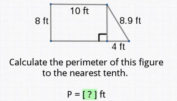 Calculate the perimeter of this figure to the nearest tenth. DONT BE WRONG-example-1