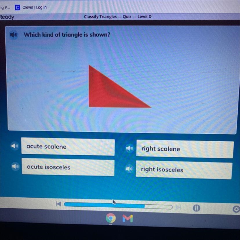 What kind of triangle is shown? I’m sorry for the blurry picture but please help-example-1