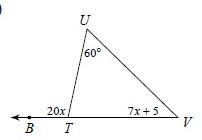 Determine the value of angle V in the picture below.-example-1