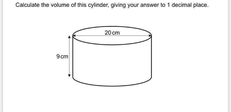 Calculate the volume of this cylinder, giving your answer to 1 decimal place-example-1