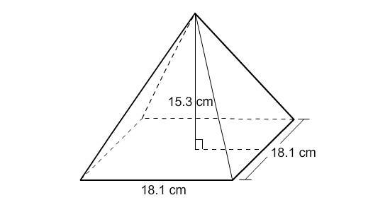 What is the volume of the square pyramid? Round to the nearest tenth. 267.9 1107.7 1670.8-example-1