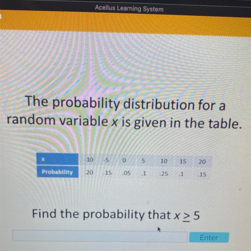 Please help find the probability that x >25.-example-1