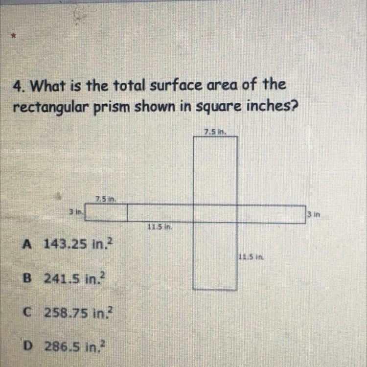 10 points What is the total surface area of the rectangular prism shown in square-example-1