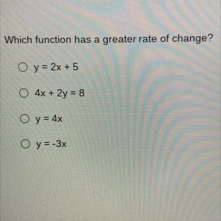 Which function has a greater rate of change?-example-1