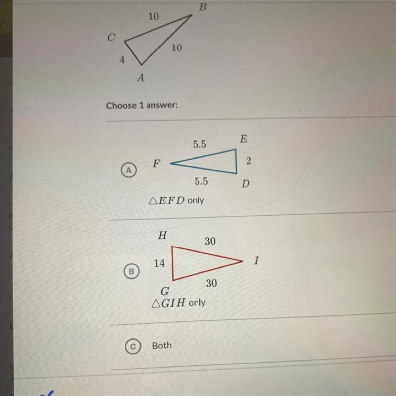 Which triangles are similar to A ABC?-example-1