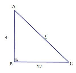 Find the hypotenuse, c, of the triangle.-example-1