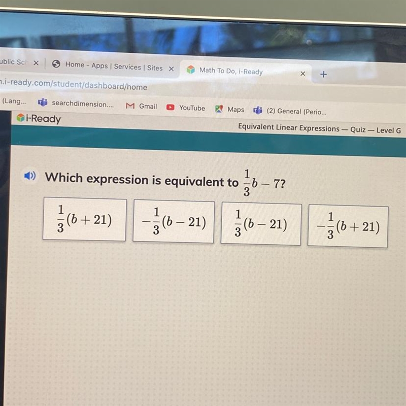 1 Which expression is equivalent to -6 - 7?-example-1