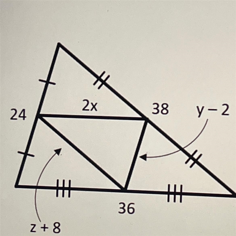 Solve for each missing value X=? Y=? Z=?-example-1