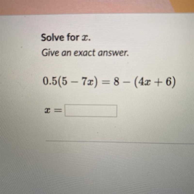 Solve for x give an exact answer-example-1