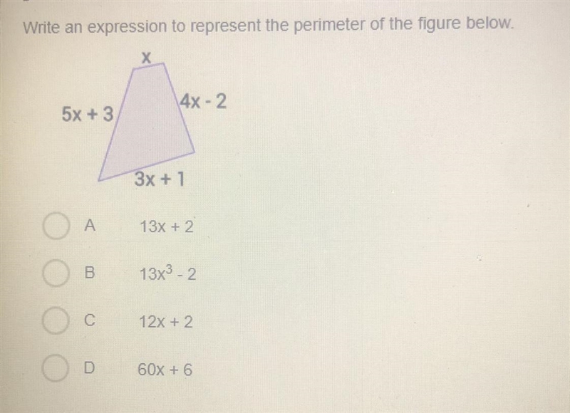 HELP FAST Write an expression to represent the perimeter of the figure-example-1