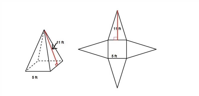 Find the SA if this Square Pyramid: (Don’t forget all 4 sides of the square are the-example-1