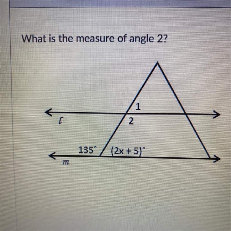 What is the measure of angle 2?-example-1