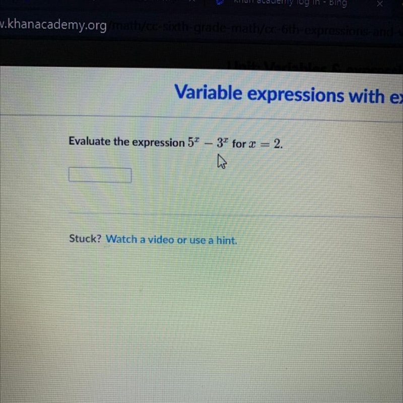 Evaluate the expression 5– 3.2 for x = 2.-example-1