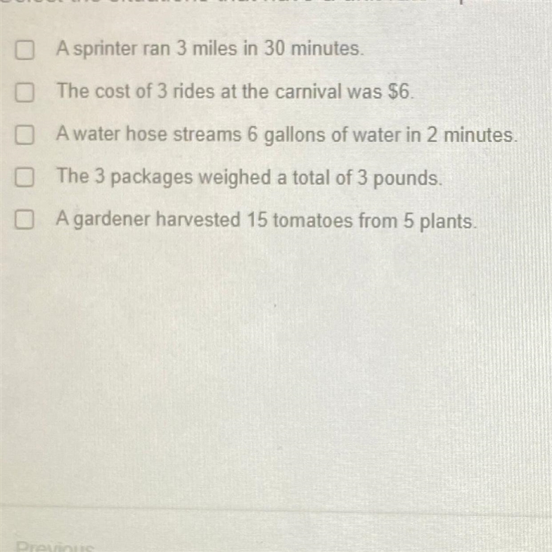 Select the situation that have a unit rate equivalent to 3 units to 1 unit-example-1