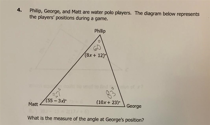 Philip George and matt are water polo players. The diagram below represents the players-example-1