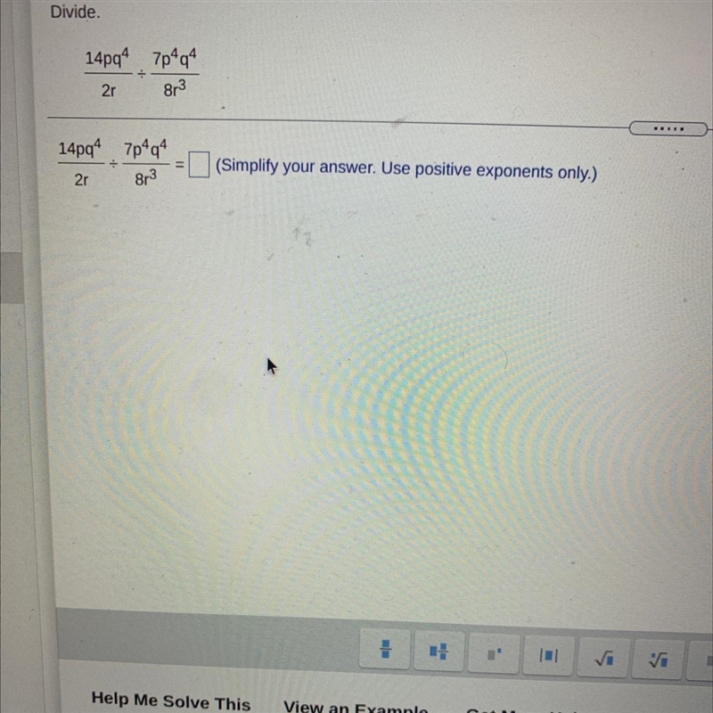 Divide. 14pq4 7p4q4 8r3 2r-example-1