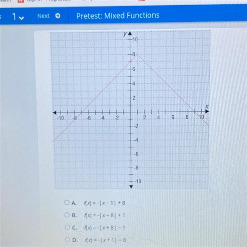 Select the correct answer. Which function is represented by this graph-example-1