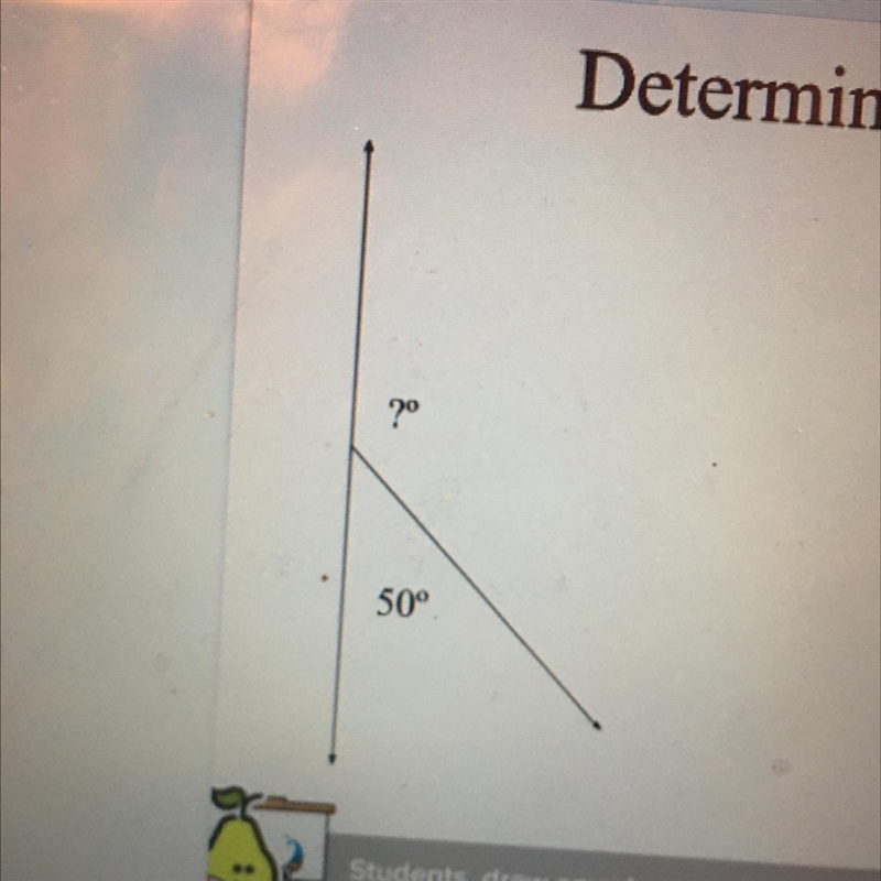 Determine the missing angle.-example-1