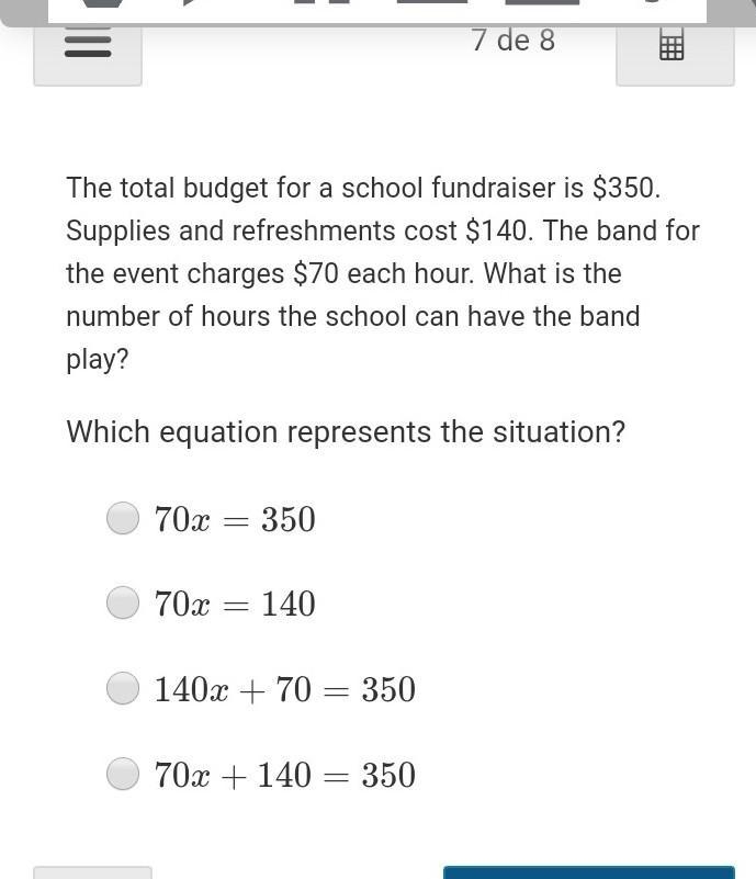 The total budget for a school fundraiser is $350. Supplies and refreshments cost $140. The-example-1