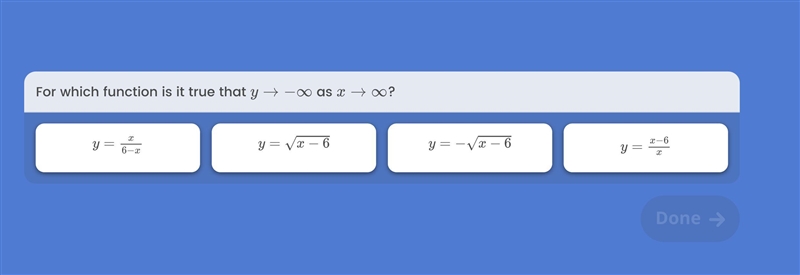 For wich function is it true that y - infty x infty-example-1