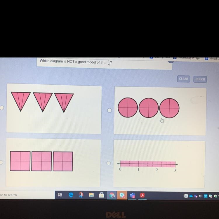 Which is not a good model of 3 divided by 1/4￼HELP-example-1