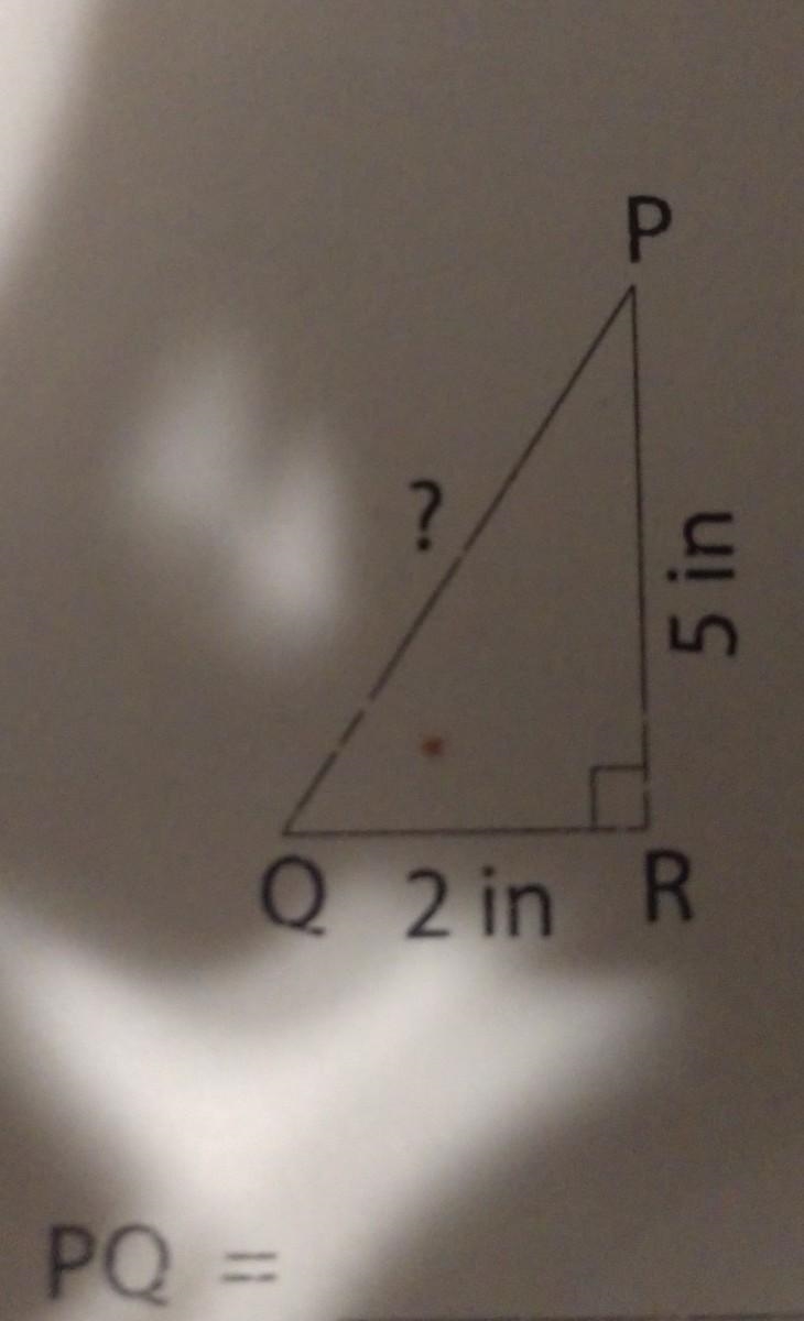 I'm supposed to solve for PQ. it's pythagorean theorem.​-example-1