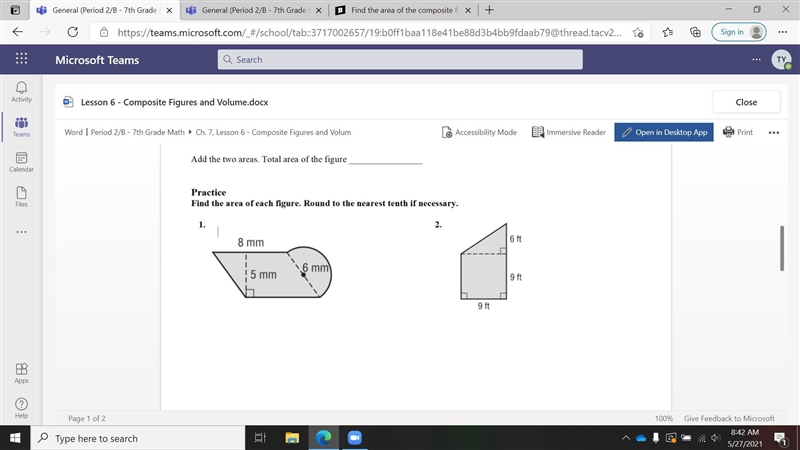 Find the area of each figure. Round to the nearest tenth if necessary.-example-1