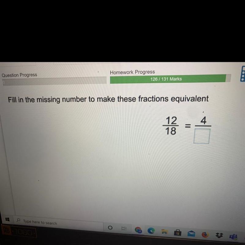 Fill in the missing number to make these fractions equivalent-example-1