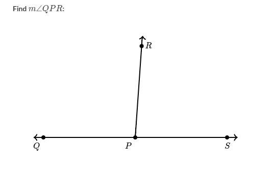 Angle QPS is a straight angle angle QPR = 7x-4 degrees angle RPS = 9x-40 degrees Find-example-1