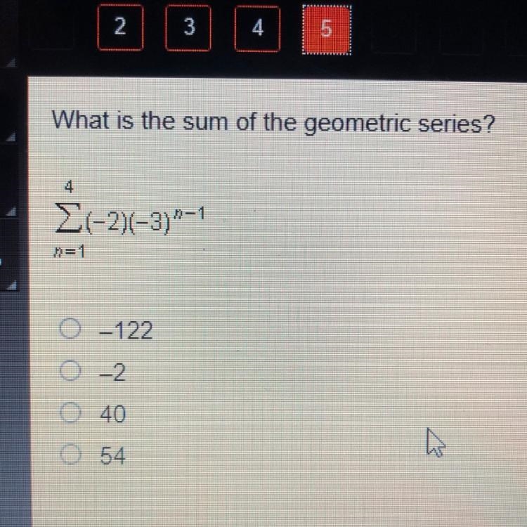 PLEASE HELP! What is the sum of the geometric series?-example-1