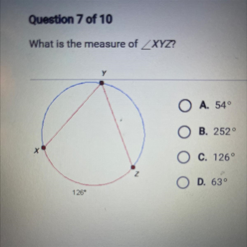 What is the measure of angle XYZ?-example-1