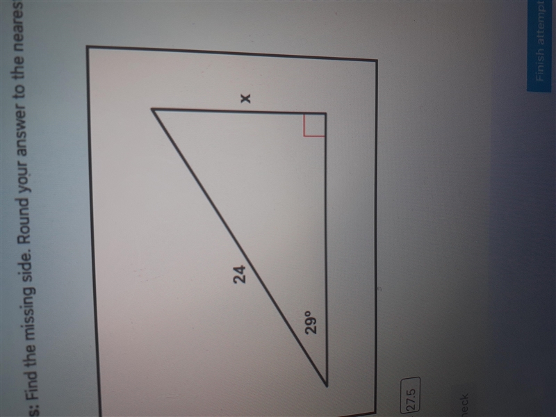 Find the missing side. Round your answer to the nearest Please help me-example-2