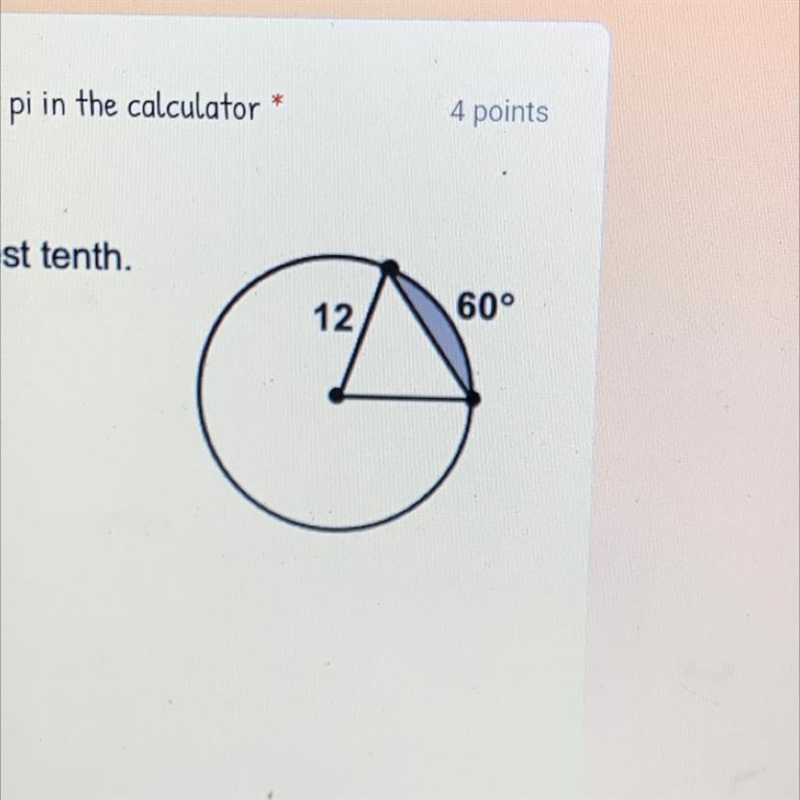 Find the area of the shaded region to the nearest tenth-example-1