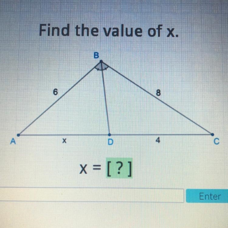 B 6 8 A х D с x = [?]-example-1