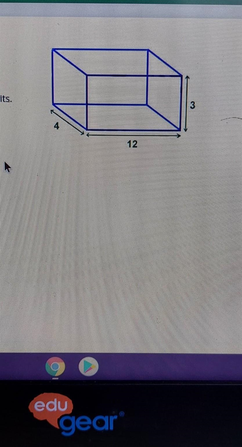 The volume of the rectangular prism is _____ cubic units​-example-1