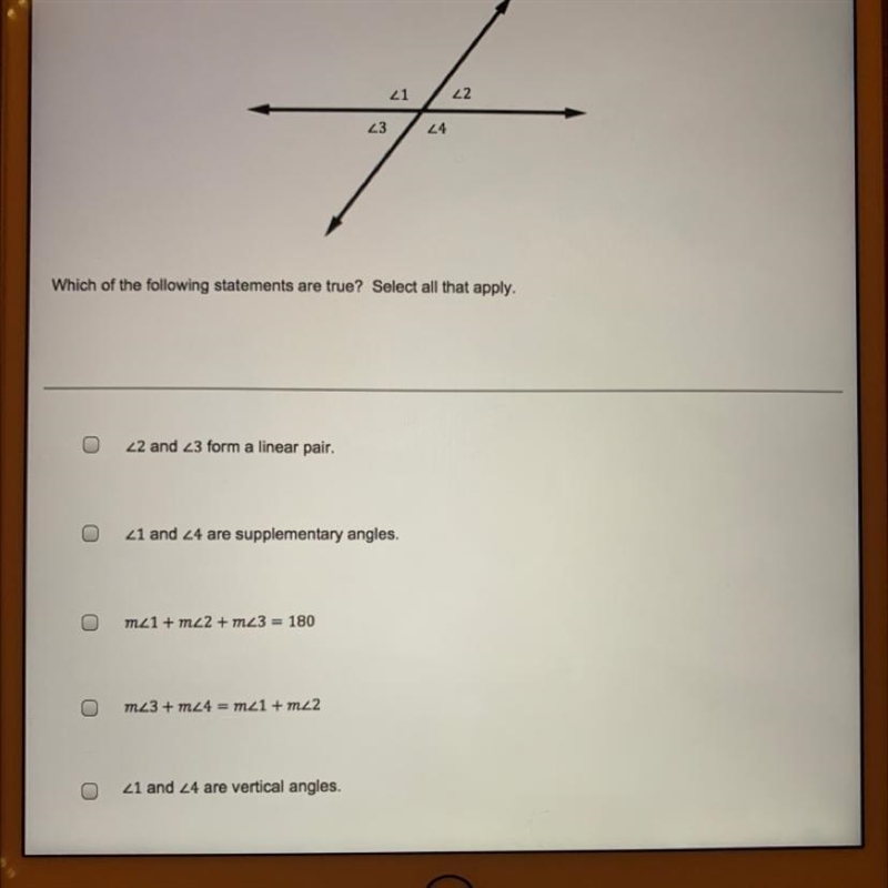 Which of the following statements are true? Select all that apply. 22 and 23 form-example-1