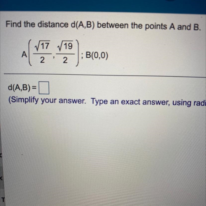 Find the distance d(a,b) between the points a and b-example-1