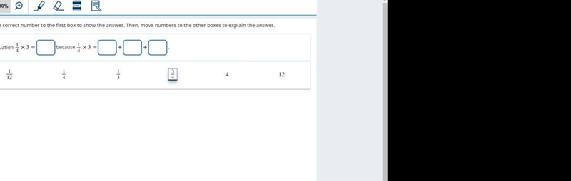 What is the answer Move the correct number to the first box to show the answer. Then-example-1