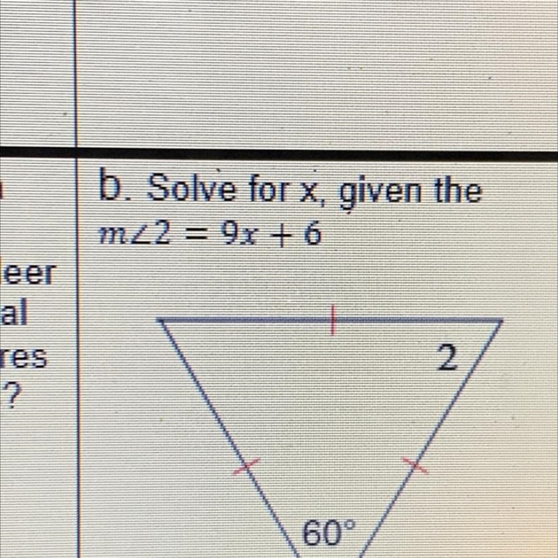 B. Solve for x, given the MZ2 = 9x + 6-example-1