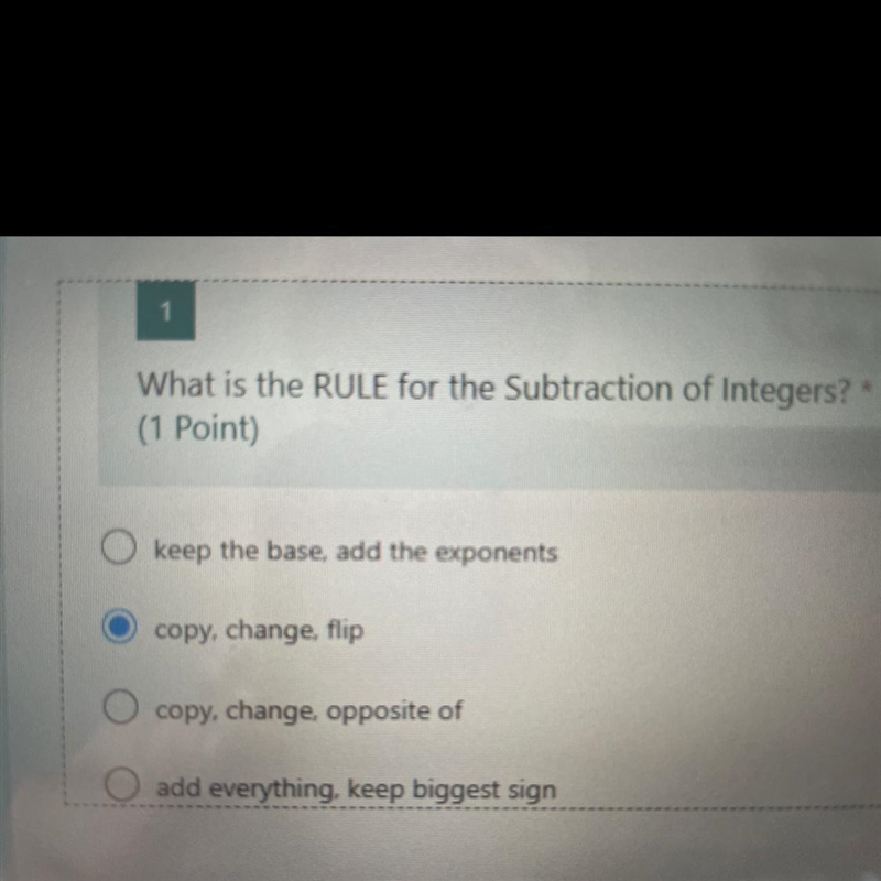 What is the RULE for the subtraction of integers? Picture attached and pls help nowwwww-example-1