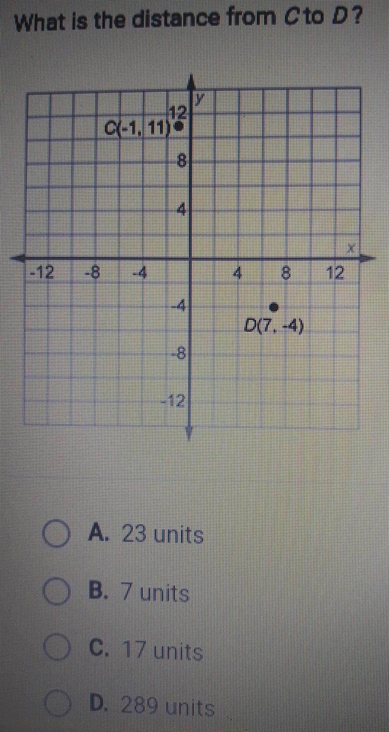 What is the distance from c to d?​-example-1