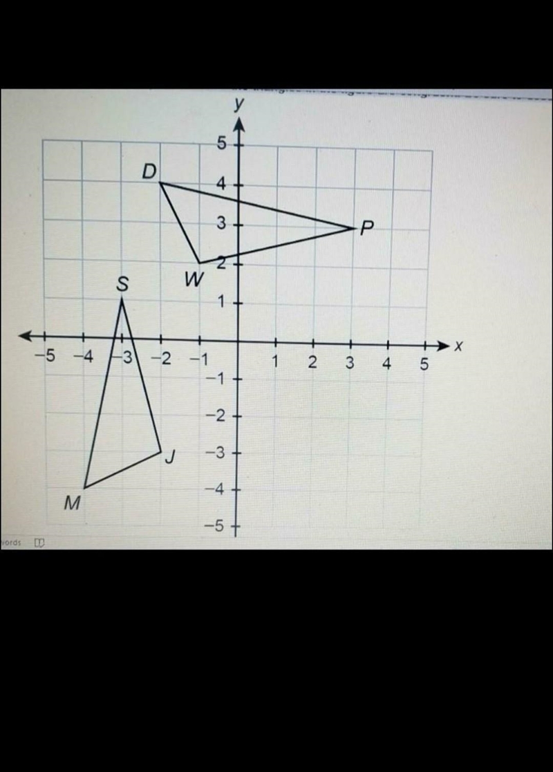 Use rigid motions to explain whether the triangles in the figure are congruent. Be-example-1