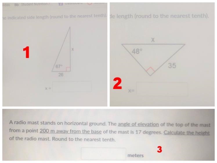 Find the indicated side length round to the nearest tenth),-example-1