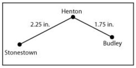 The highway from Stonestown to Budley passes through Henton, as shown in the map below-example-1