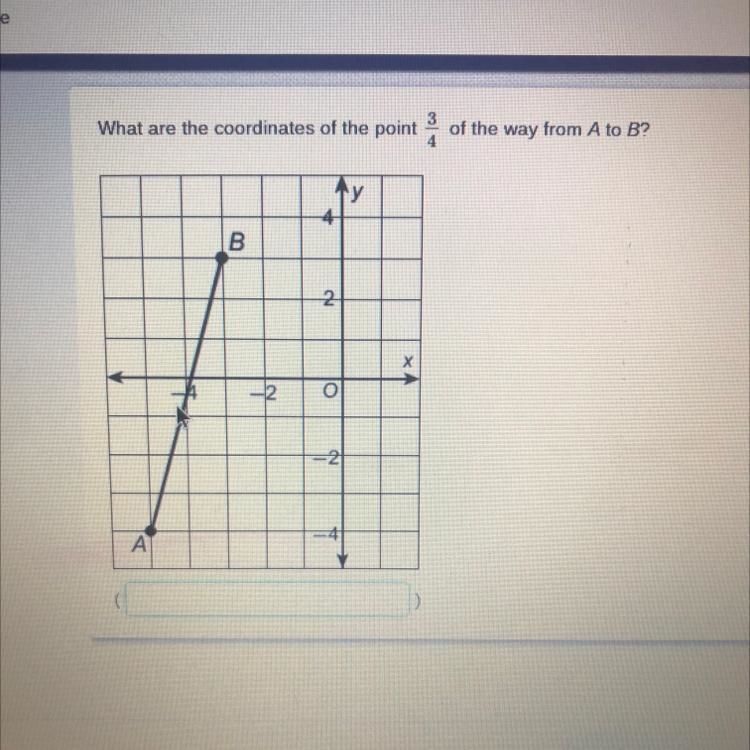 What are the coordinates of the point 3 of the way from A to B? у 4 B 2 1 +2 lo -21 А-example-1